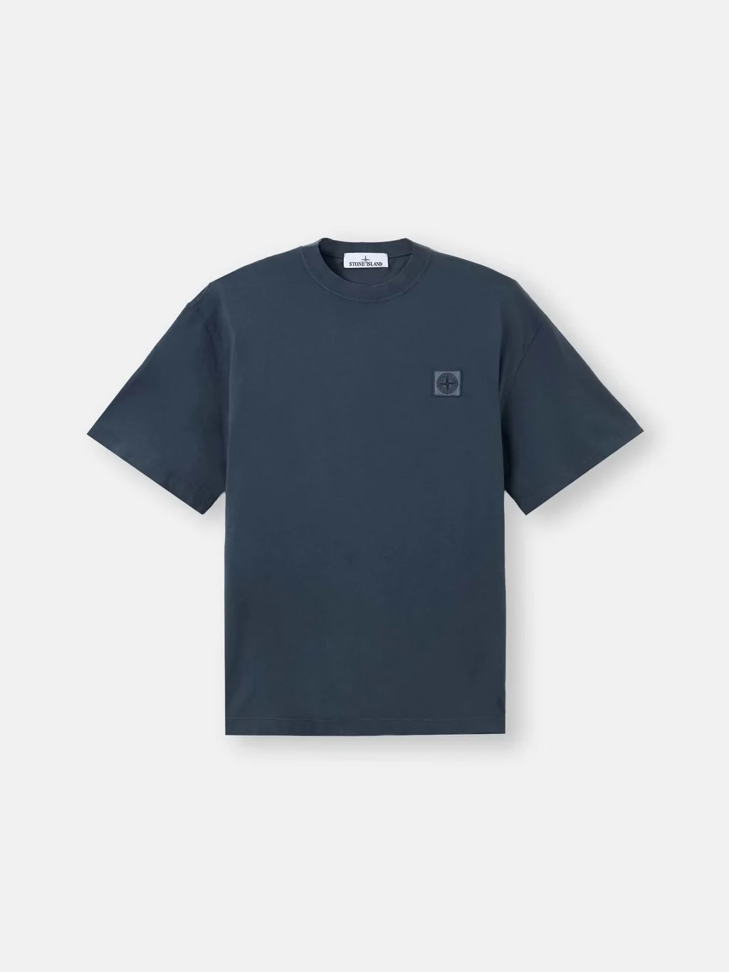 Мужская футболка Stone Island Regular-fit With Compass Patch, серо-синий — фото 2
