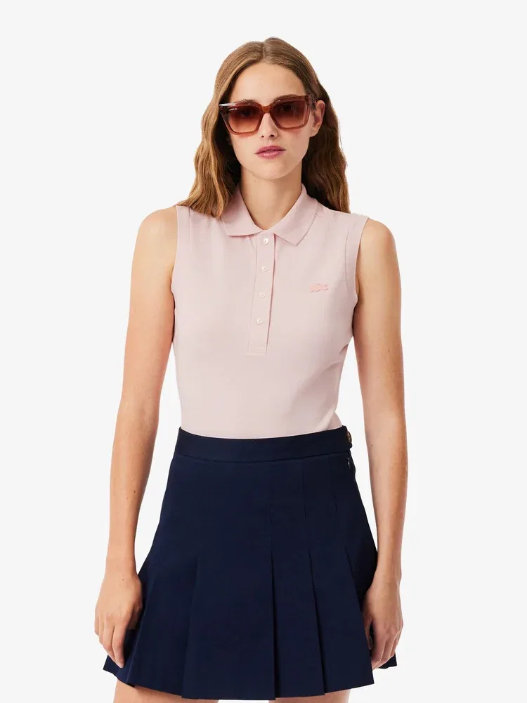 Футболка поло LACOSTE без рукавов Light Pink