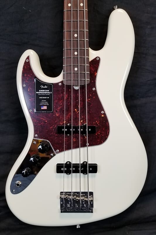 

Fender American Professional II Jazz Bass, левая рука, накладка на гриф из палисандра, олимпийский белый, с OHSC 0193980705