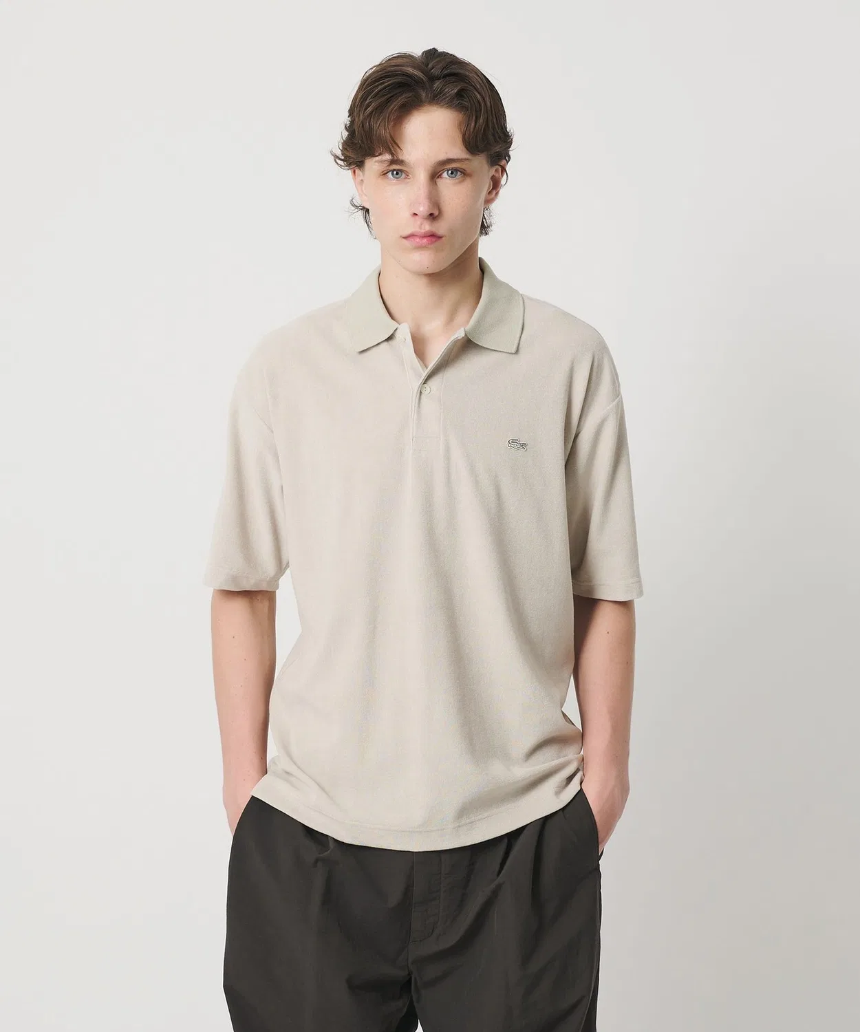 Мужской поло с коротким рукавом из пике LACOSTE, Beige