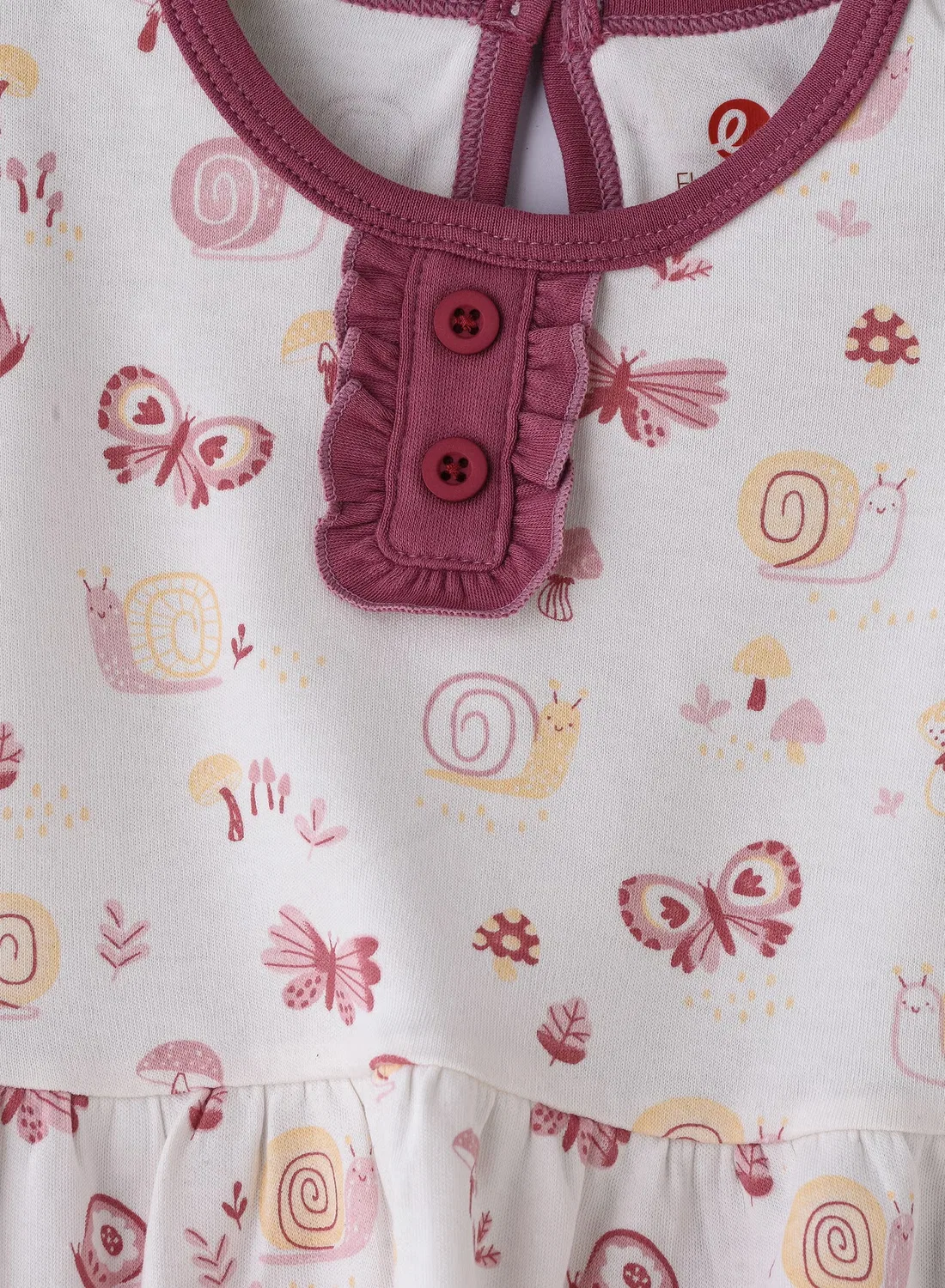 Боди-комбинезон с длинным рукавом и оборками, комплект с леггинсами Elegant Kids, розовый — фото 3