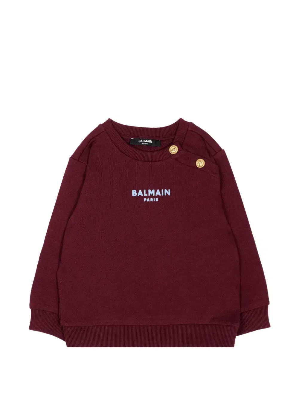 Свитер с логотипом и пуговицами Balmain Kids, красный
