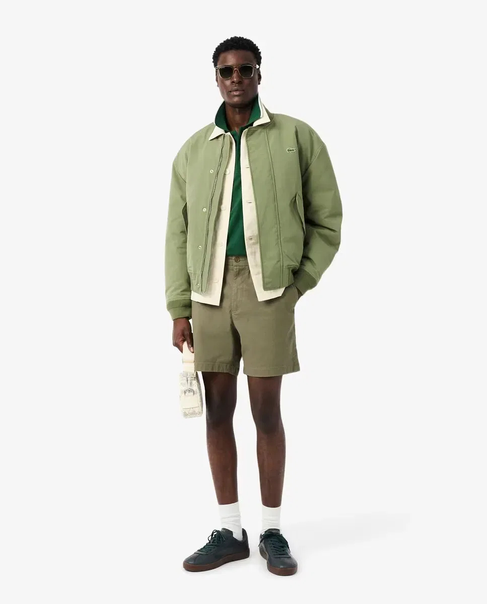 Мужские шорты из эластичного хлопка Lacoste, Verde Militar — фото 4