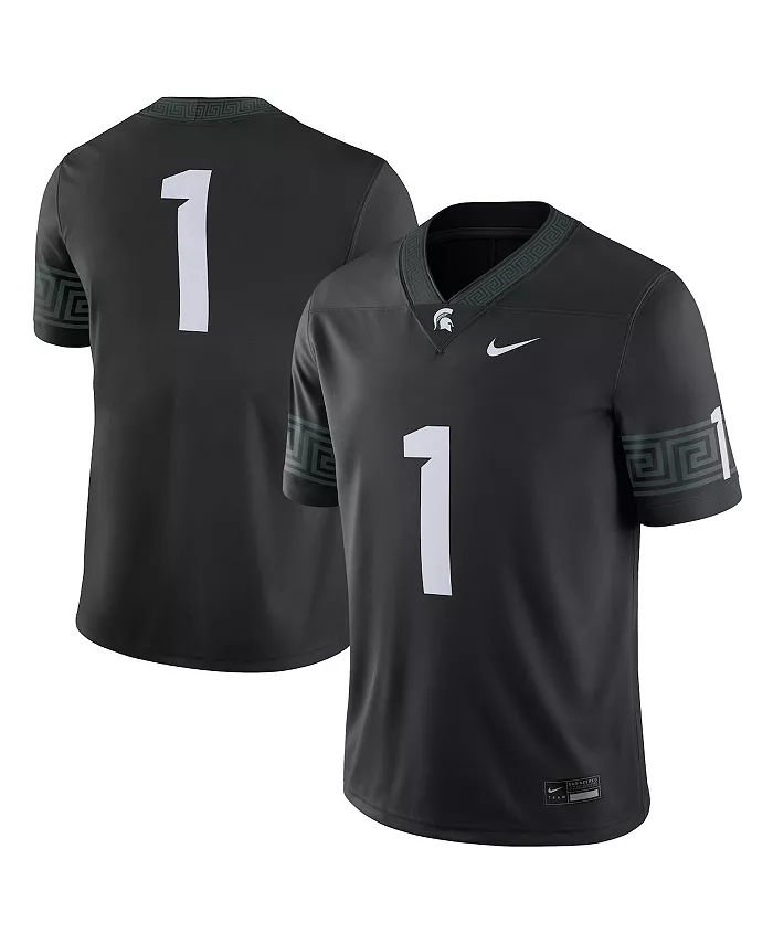 

Мужская футбольная игровая джерси #1 Black Michigan State Spartans Alternate Nike