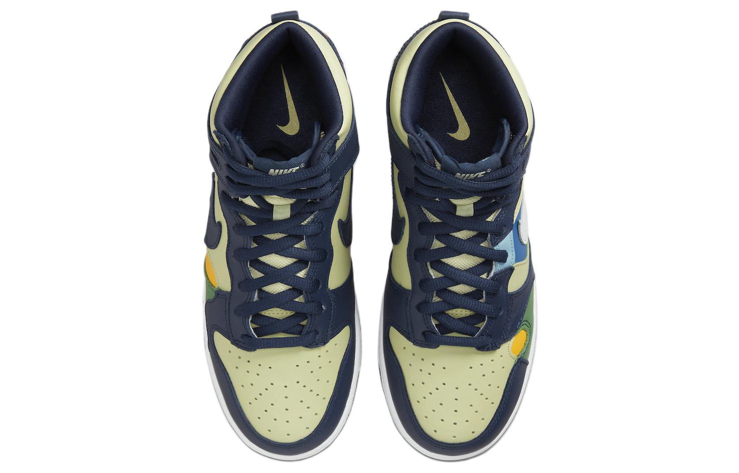 Кроссовки Nike Dunk High, светло-зеленый/темно-синий — фото 4