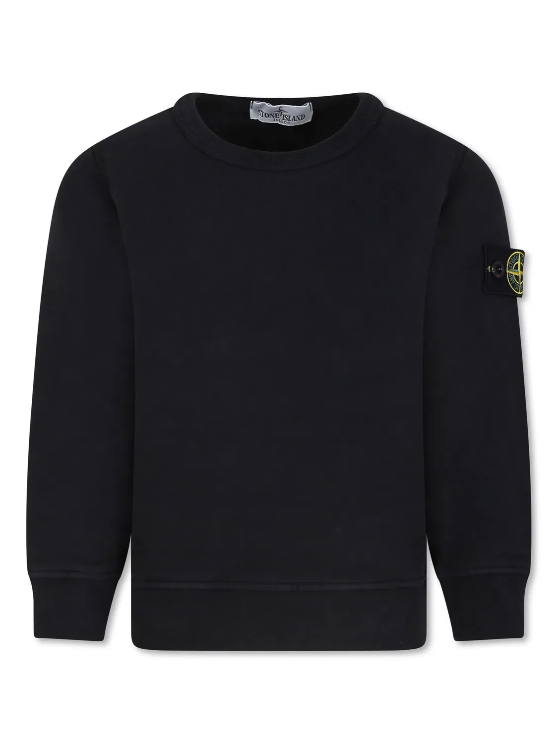 Свитшот с компасом из хлопка Stone Island, черный
