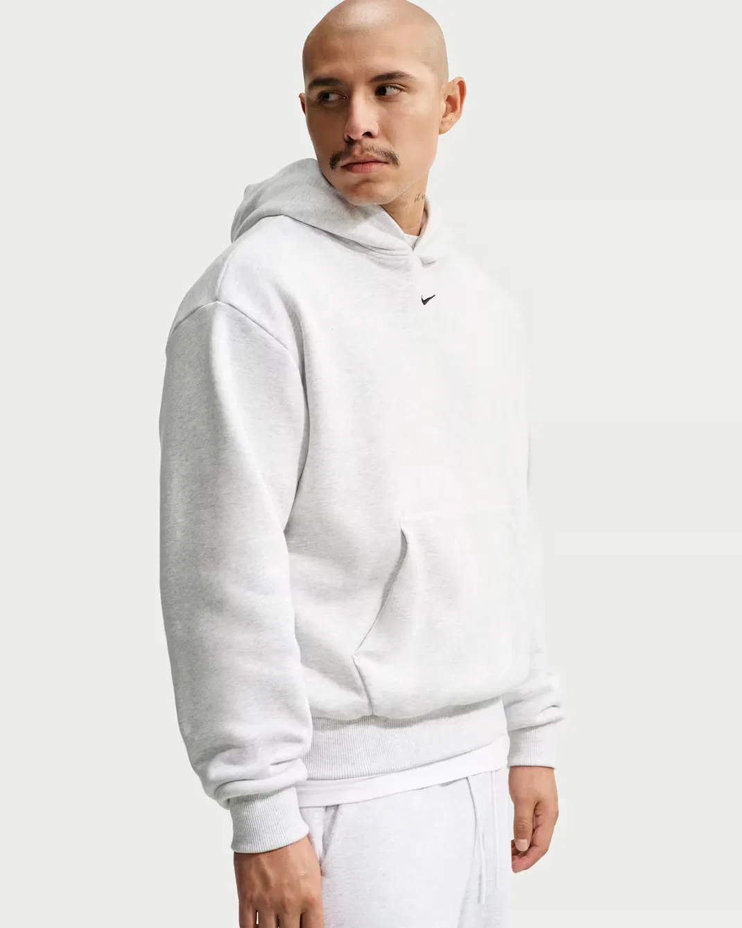 Мужская толстовка с капюшоном Nike Solo Fleece, Birch Heather/Black — фото 3