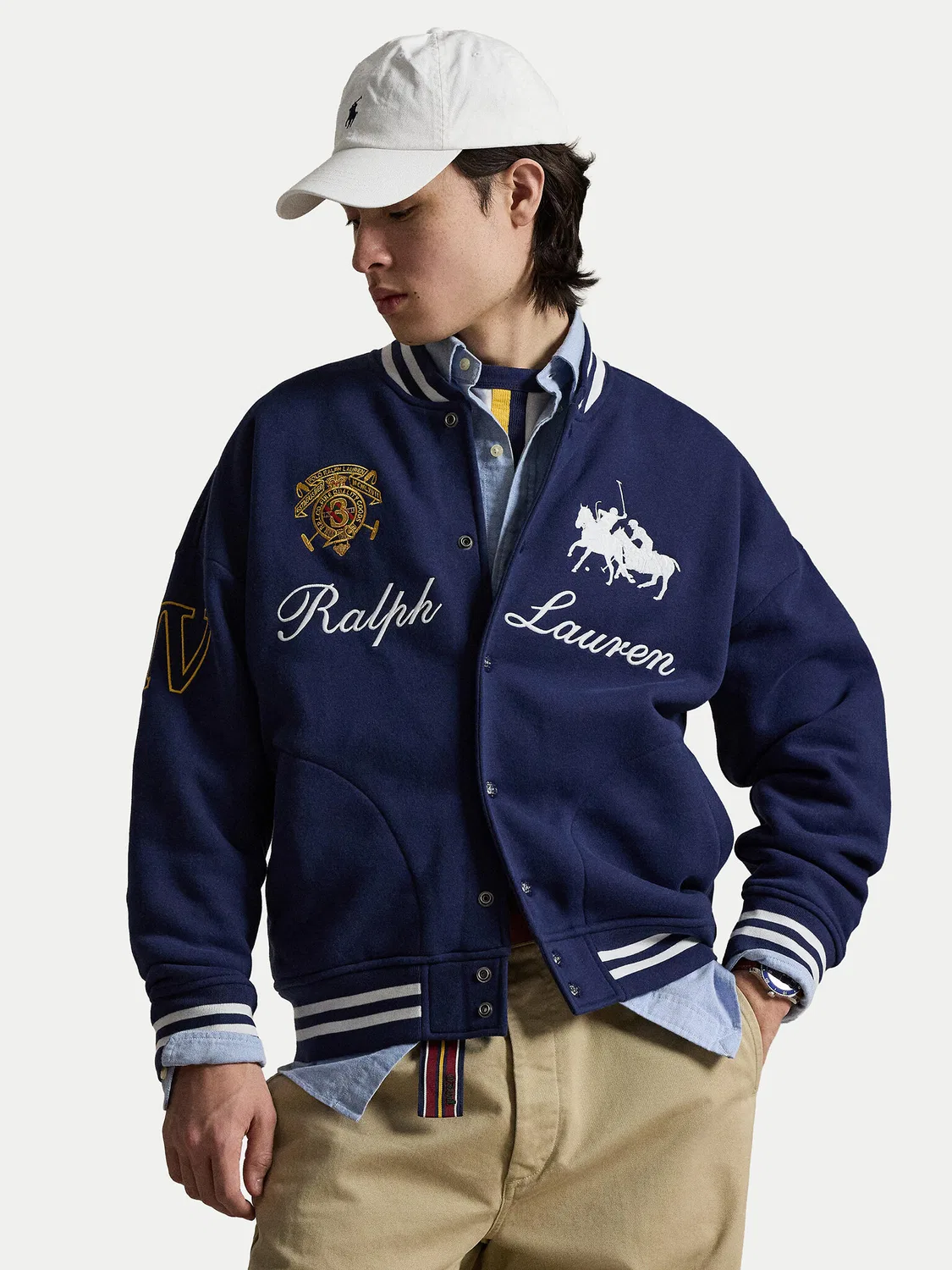 Мужской свитшот свободного кроя Polo Ralph Lauren, темно-синий