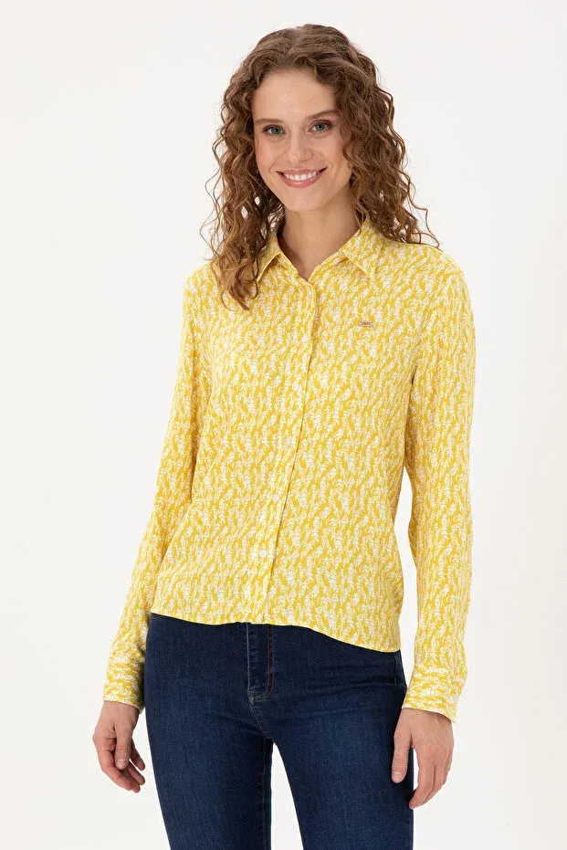 Женская рубашка с длинным рукавом U.S. Polo Assn., Dark Yellow
