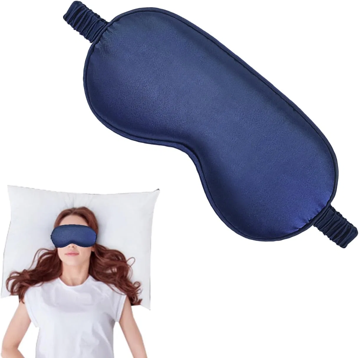 Сонная маска для глаз, Generisch, 20,5 x 9,5 см, Marineblau