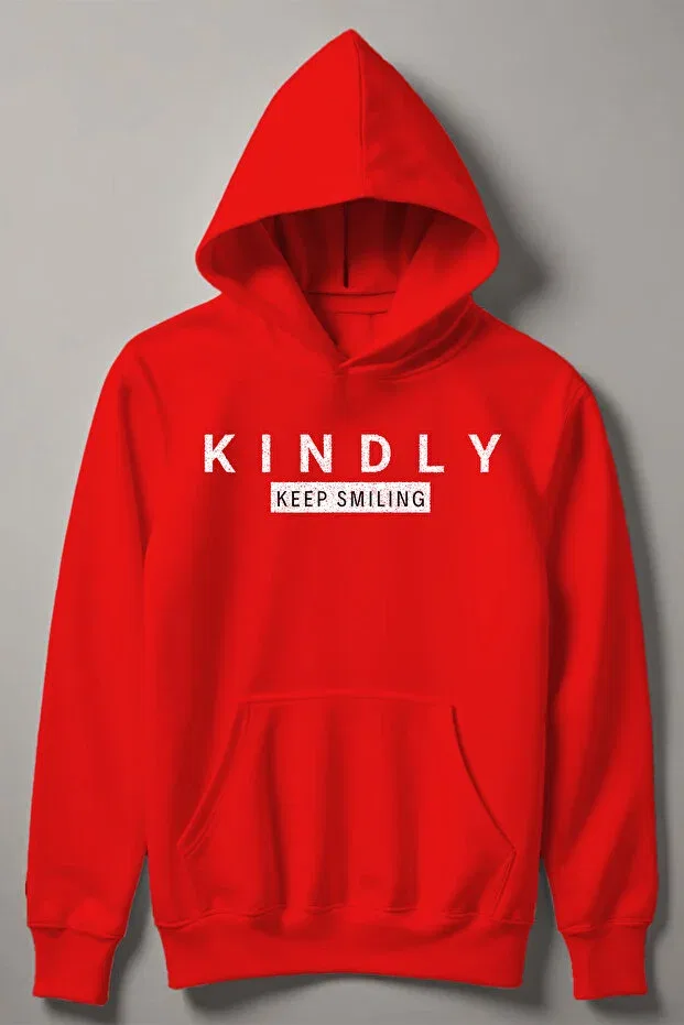 Детское худи для девочек с принтом Keep Smiling Myada, Red