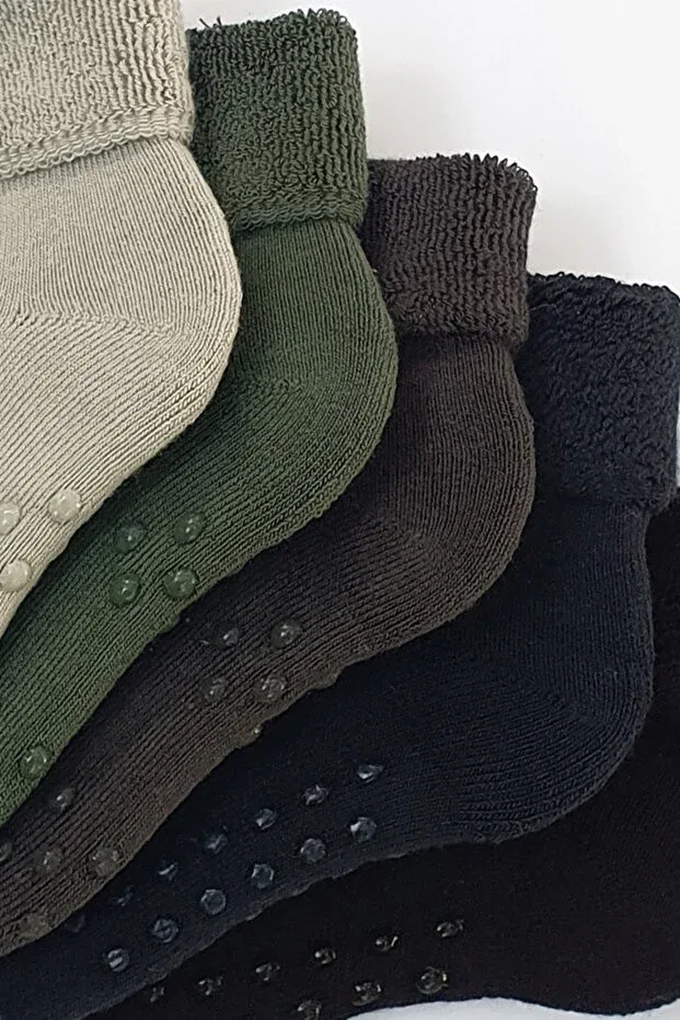 Детские носки с нескользящей подошвой 5 шт Mem Socks, Green-Gray-Smoked — фото 3