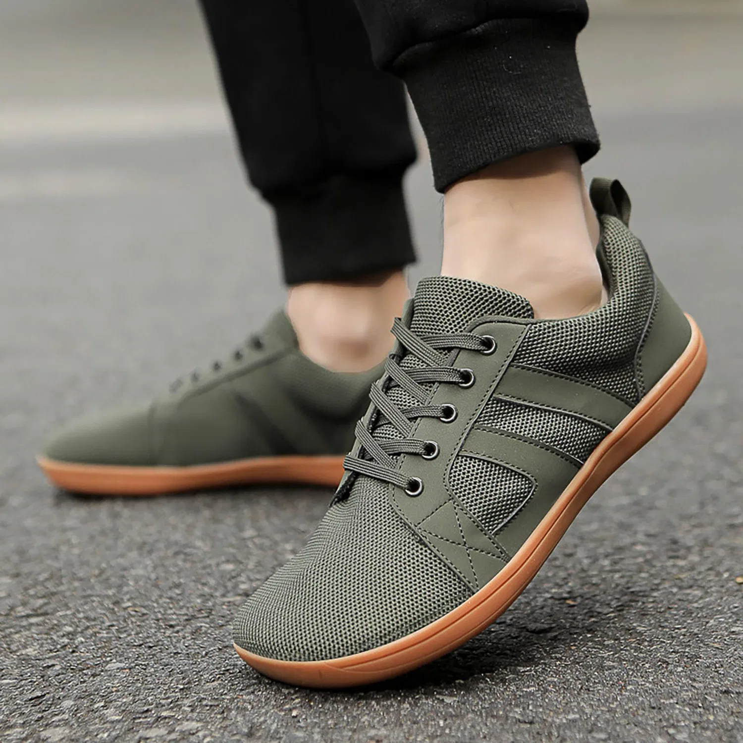 Детские минималистичные кроссовки для бега Laufschuhe Herren Weiß, Green — фото 2