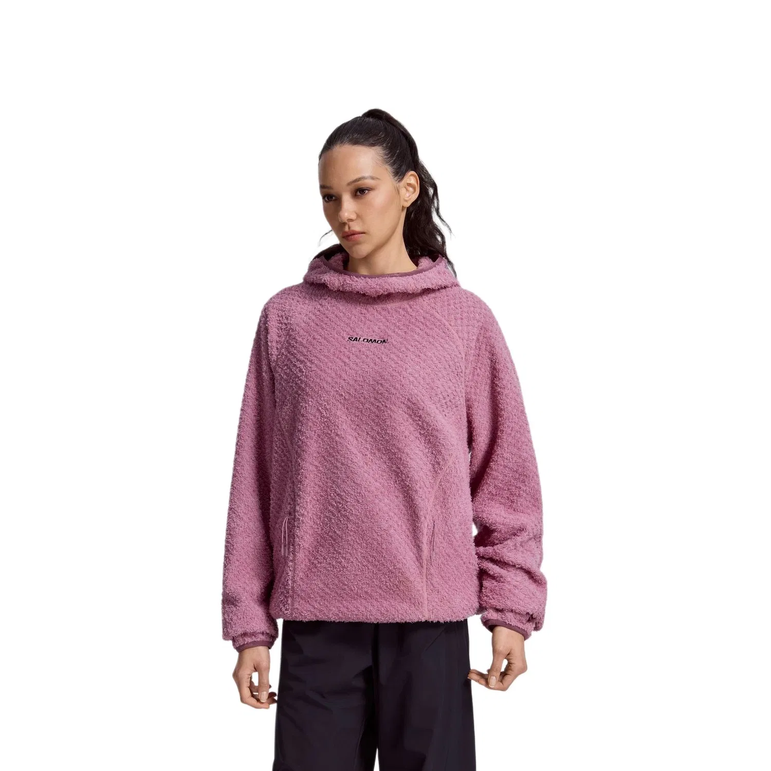 Детский флисовый топ с капюшоном Salomon, Dark Orchid Purple