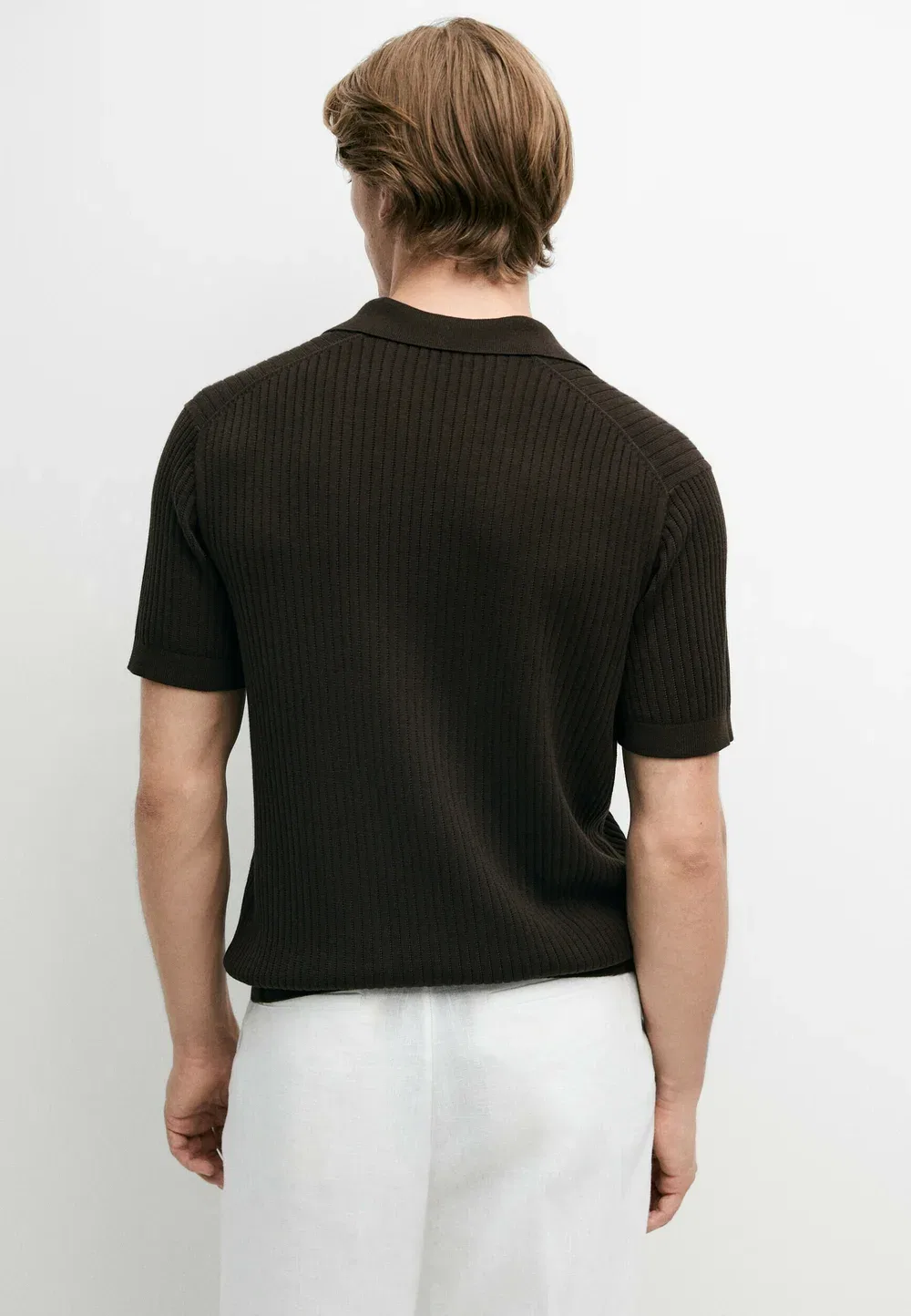 Рубашка поло Massimo Dutti, Dark Brown — фото 3