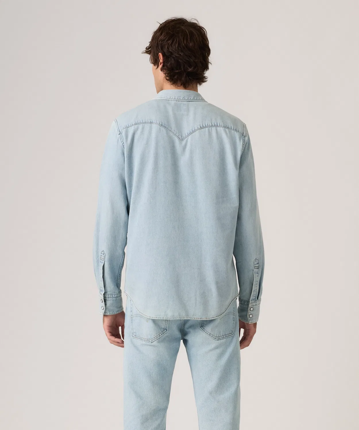 Мужская рубашка с длинным рукавомLevi's Western Shirt, Light Indigo Blue — фото 3