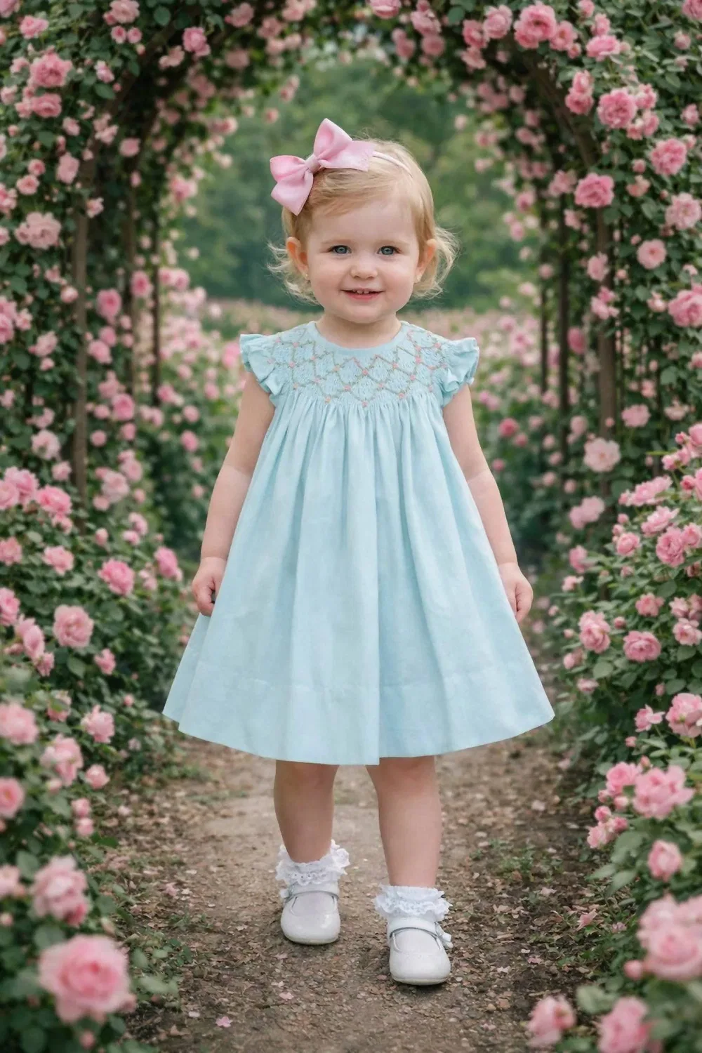 Детское платье для девочек с вышивкой Hand Smocked Bishop Marco & Lizzy, Mint
