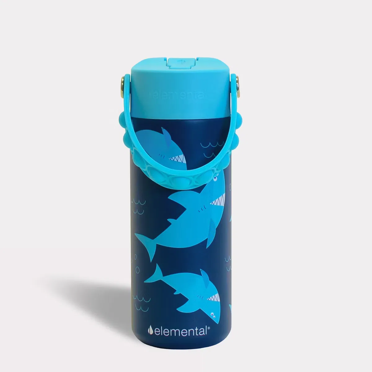 Детская бутылка для воды 530 мл с трубочкой и ручкой Pop-It Sharks Ahoy Elemental, Sharks Ahoy