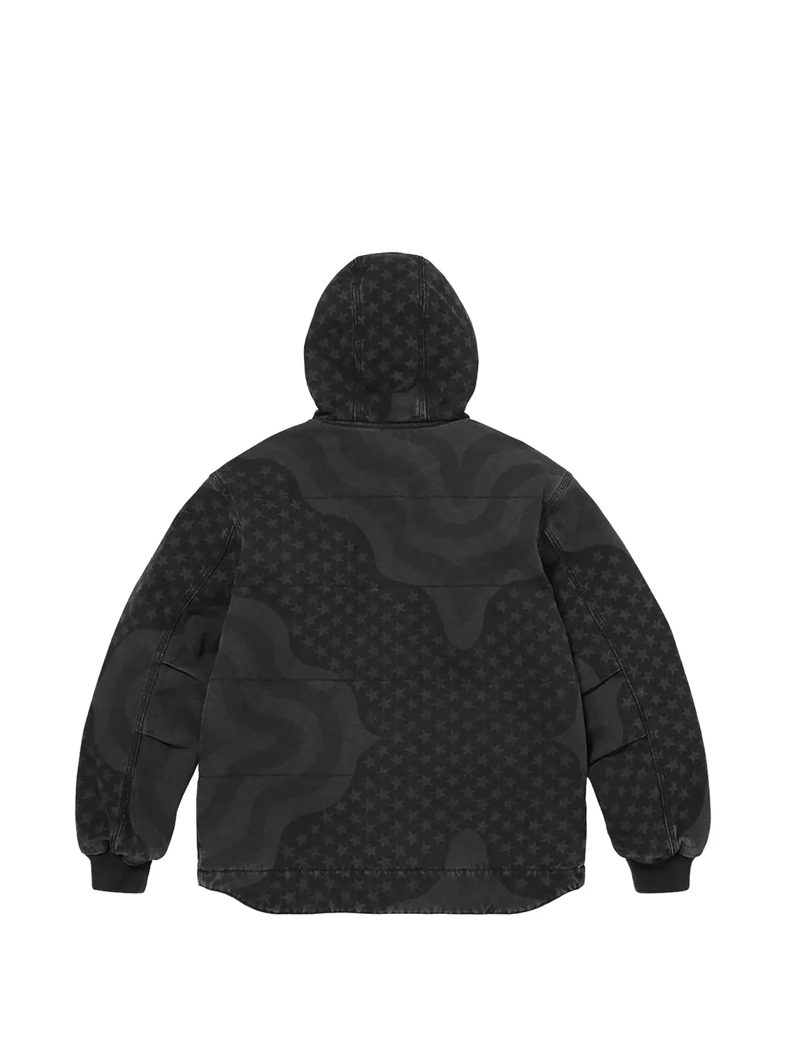 Стеганая куртка с капюшоном, черная Supreme, черный — фото 2