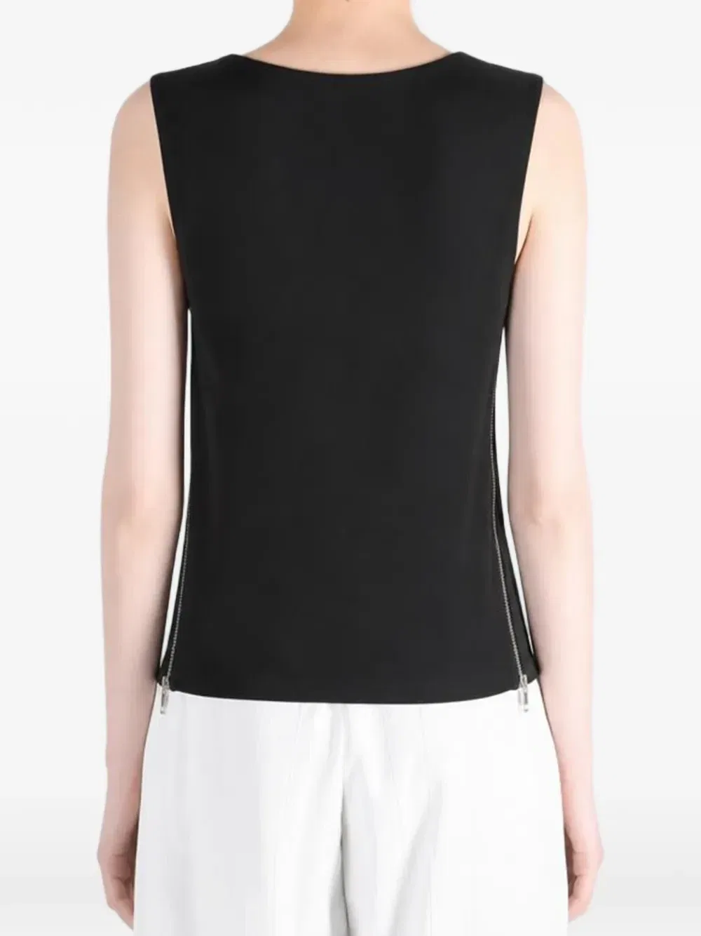 Топ с воротником-хомут и боковой молнией Alexander Wang, черный — фото 4