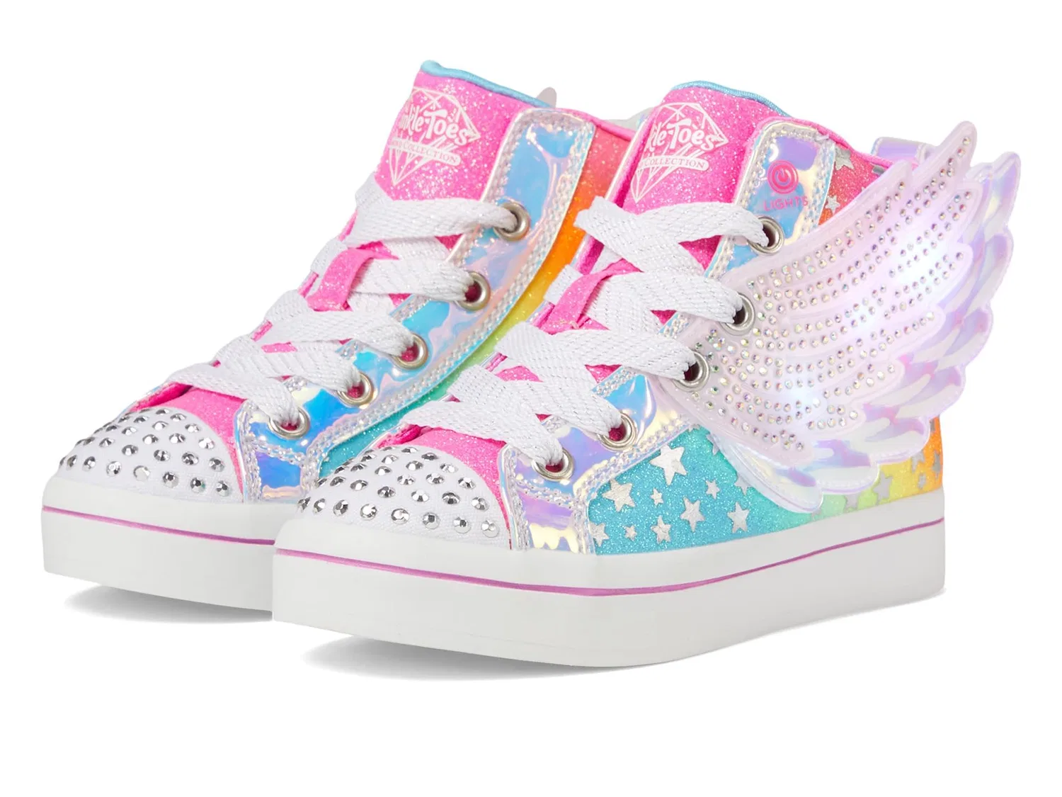 Детские кроссовки для девочек Skechers TWI-lites 2.0 Wings of Dream, Hot Pink Synthetic Multi Trim — фото 2