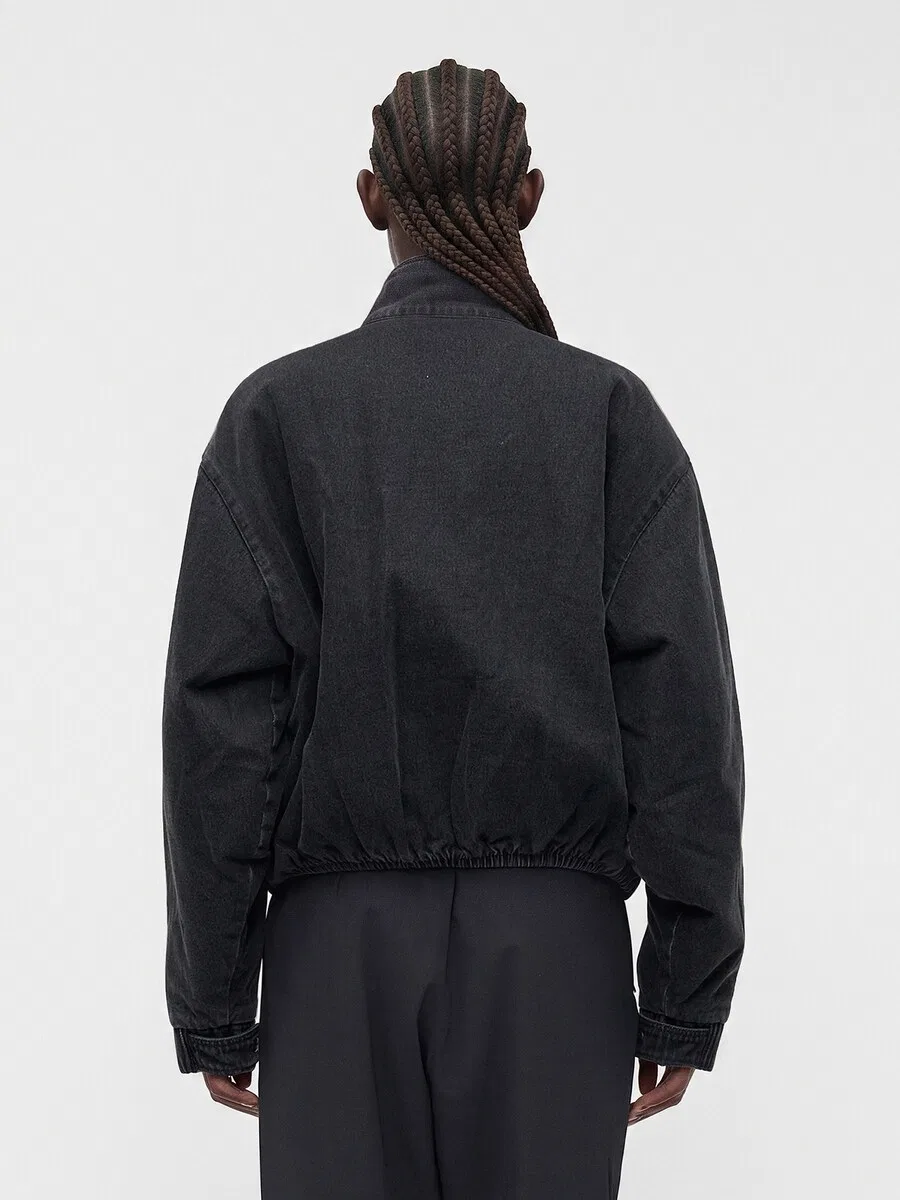Куртка ADIDAS ORIGINALS Between-Season 'Firebird' из черного денима — фото 4