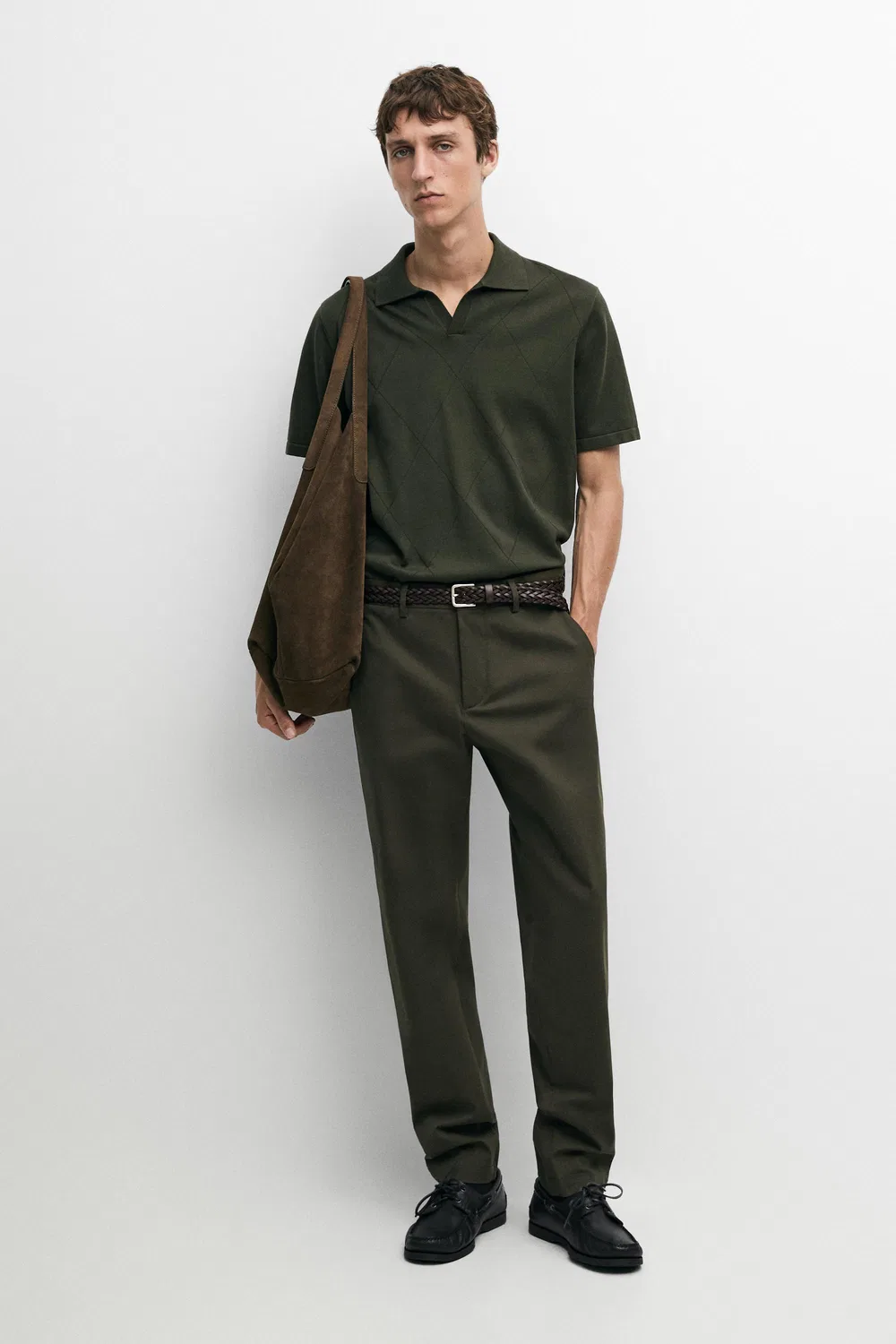 Брюки Massimo Dutti, узкие, хаки