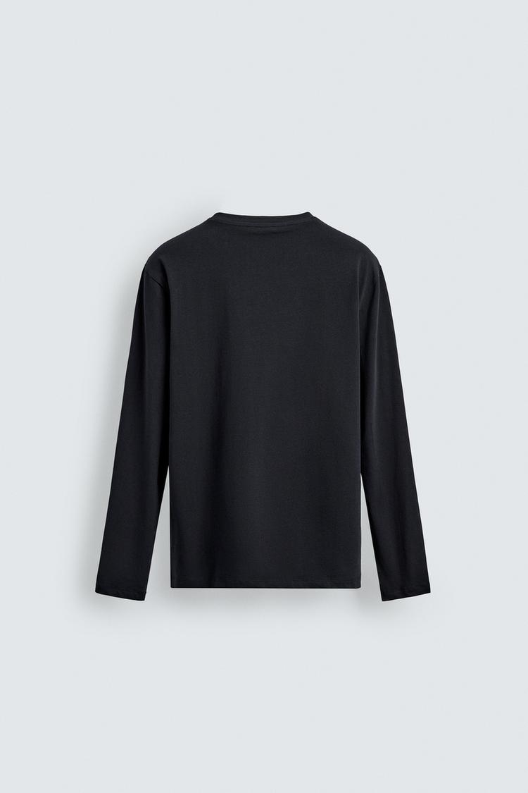 Футболка Zara Basic Slim Fit, темно-синий — фото 2