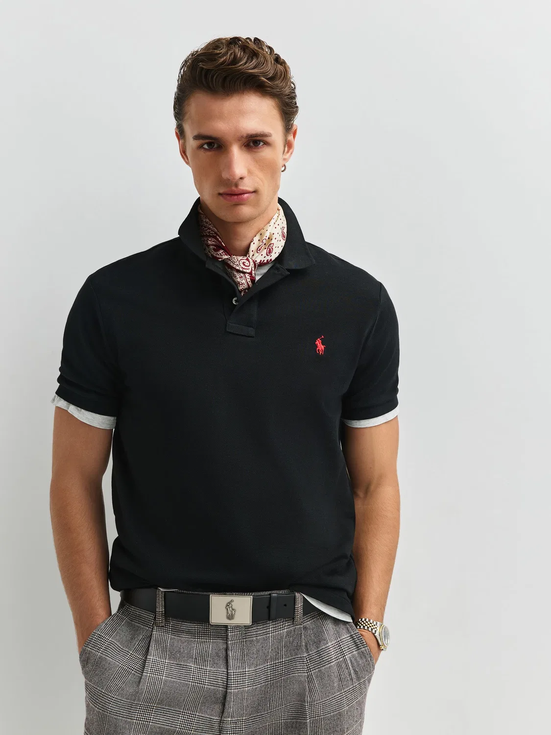 Поло Polo Ralph Lauren Custom Fit, черный