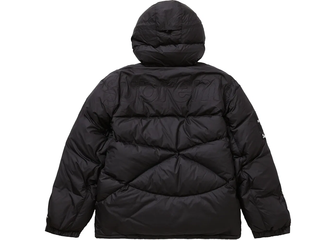 Мужской пуловер с капюшоном на молнии с утеплителем Supreme The North Face, Black — фото 3