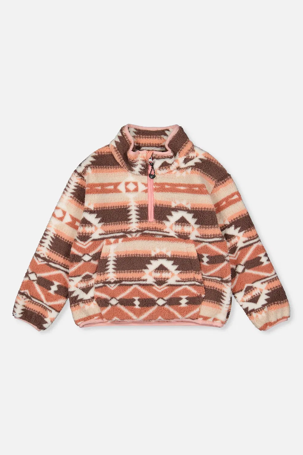 Детская куртка-пуловер с принтом Aztec Pink Deux par Deux, Aztec Pink
