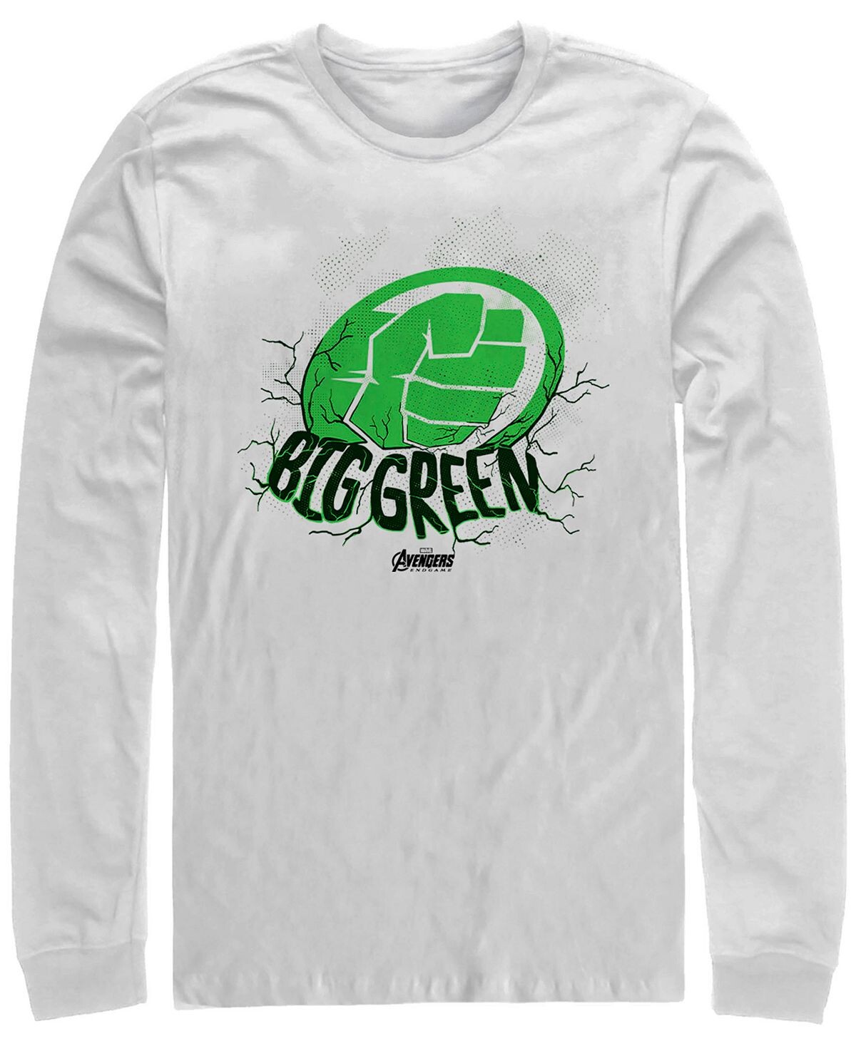 

Мужская футболка hulk big green punch с длинным рукавом marvel Fifth Sun, белый