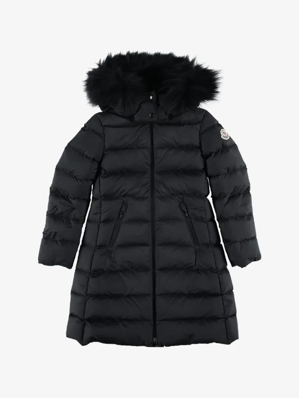 Длинный пуховик Moncler Enfant, черный