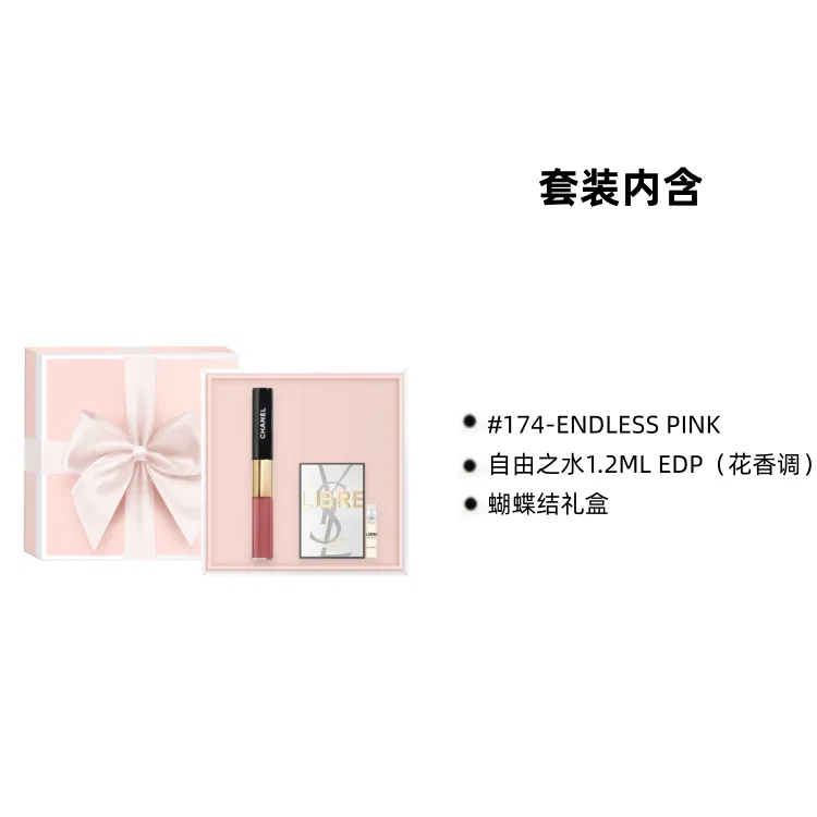 Женский набор косметики с блеском для губ, модель #174, CHANEL, Pink — фото 3