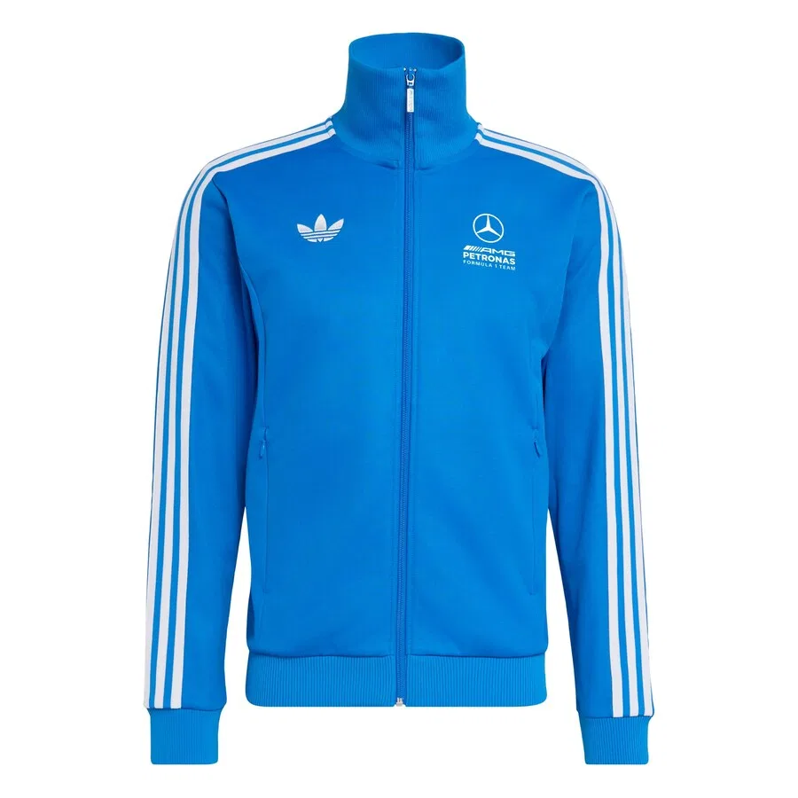 Спортивная толстовка на молнии ADIDAS PERFORMANCE 'Mercedes AMG Petronas Formula 1 Team Blue Wonder' синего цвета
