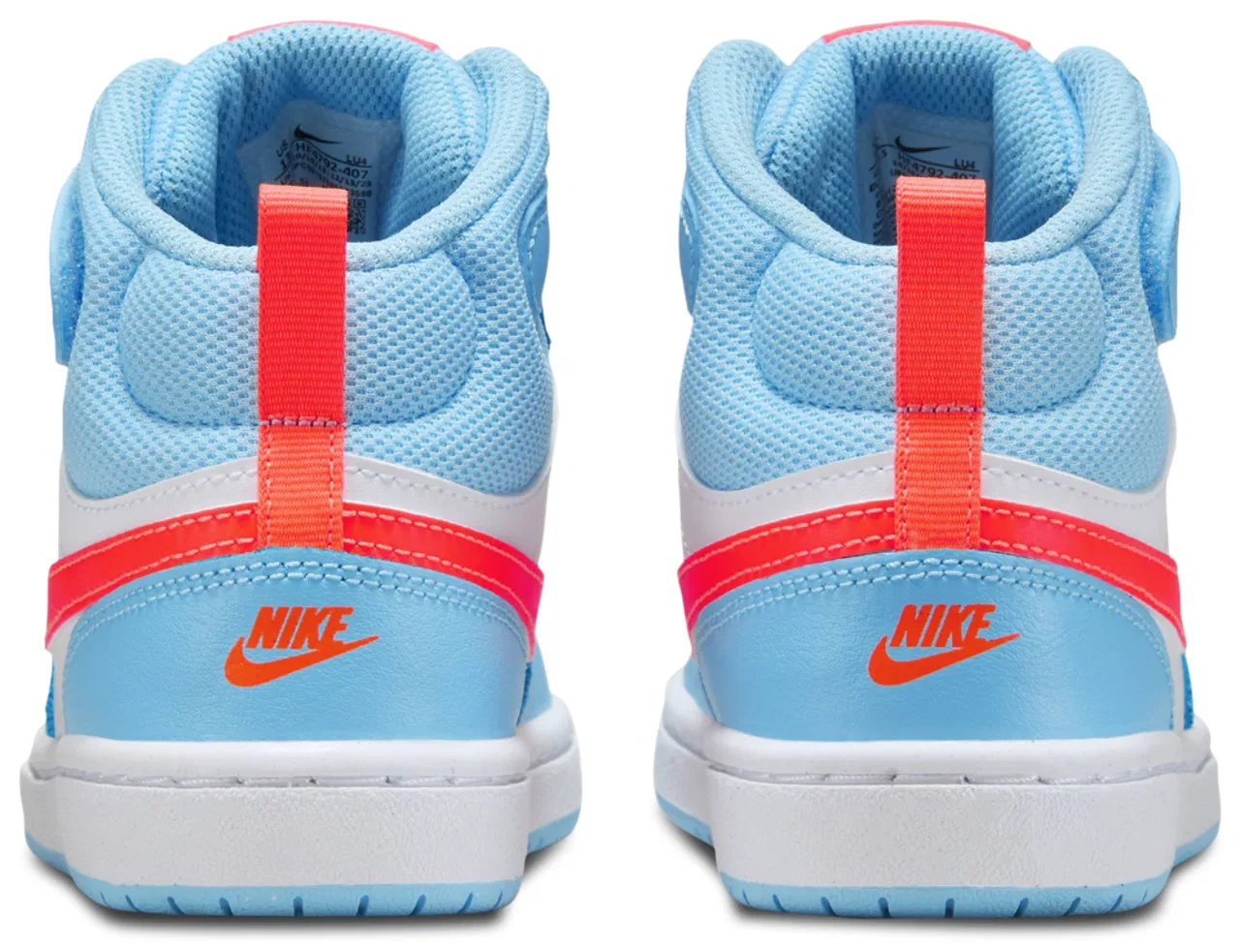 Детские кроссовки для мальчиков на липучках Court Borough Mid 2 Nike, Aquarius Blue/White/Orange — фото 3
