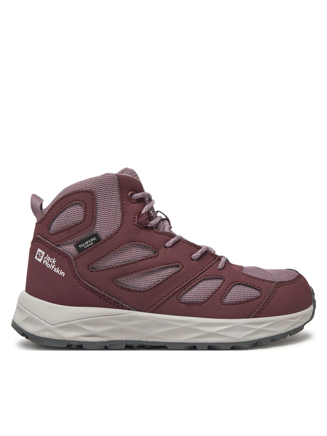 Трекинговые ботинки для девочки Woodland Texapore Mid Jack Wolfskin, фиолетовый