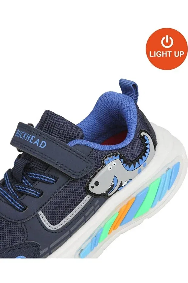 Детские туфли для мальчиков со светодиодами Rex Illuminated-Anatomical Buckhead, Navy Blue — фото 3