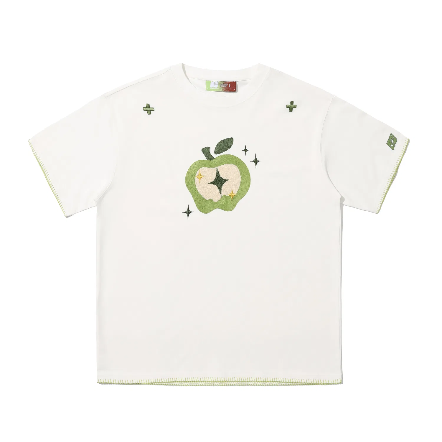 Детская футболка с круглым вырезом NSTNEW START, White Green
