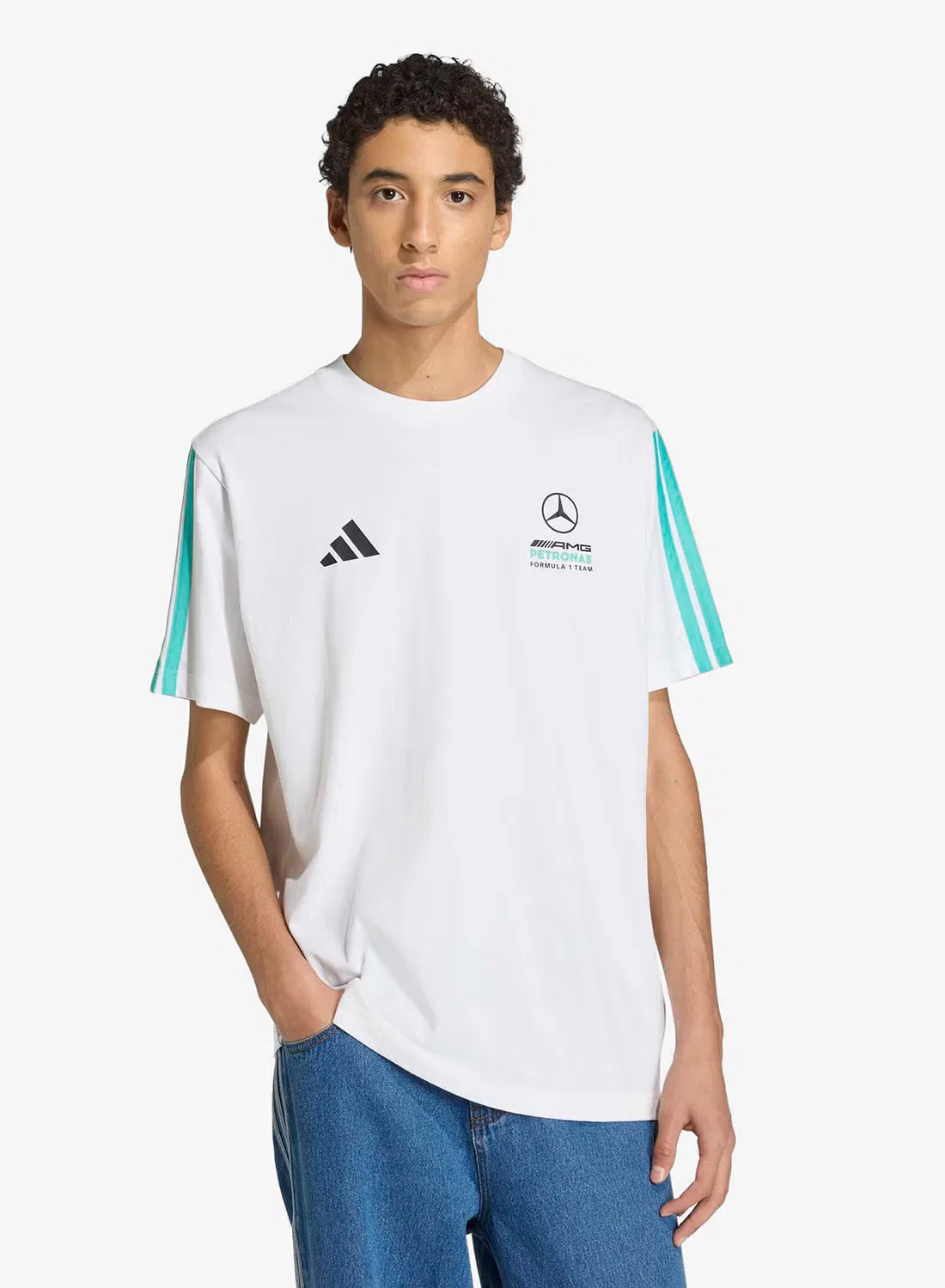 Футболка с принтом Mercedes Dna Adidas, белый