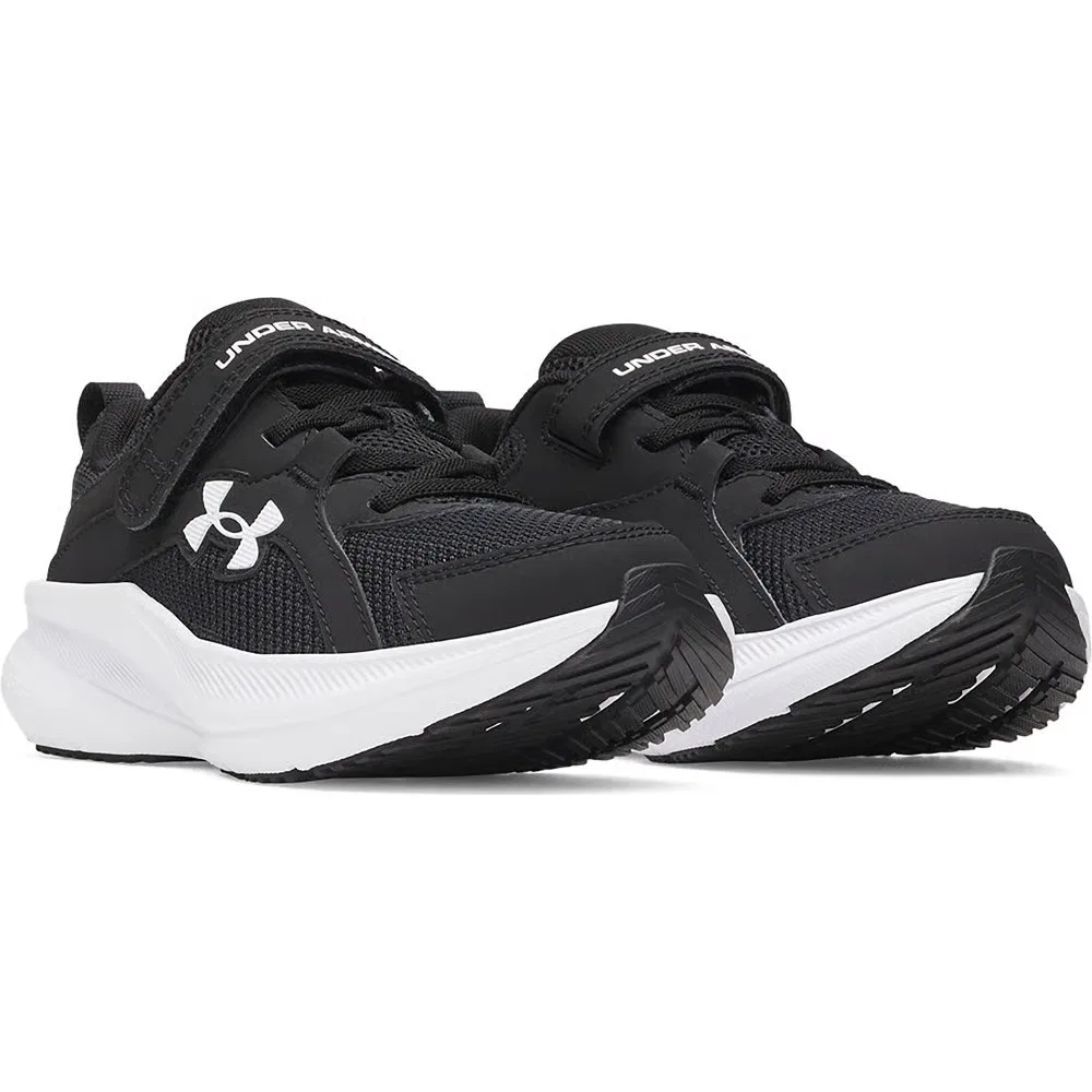 Детские кроссовки Charged+ Asserve 11 AC Wide для бега Under Armour, Black/Black/White