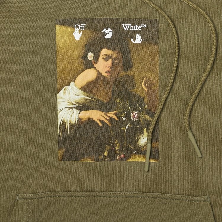Худи Off-White Caravaggio Boy Skate Hoodie 'Greenmulticolor', зеленый — фото 4
