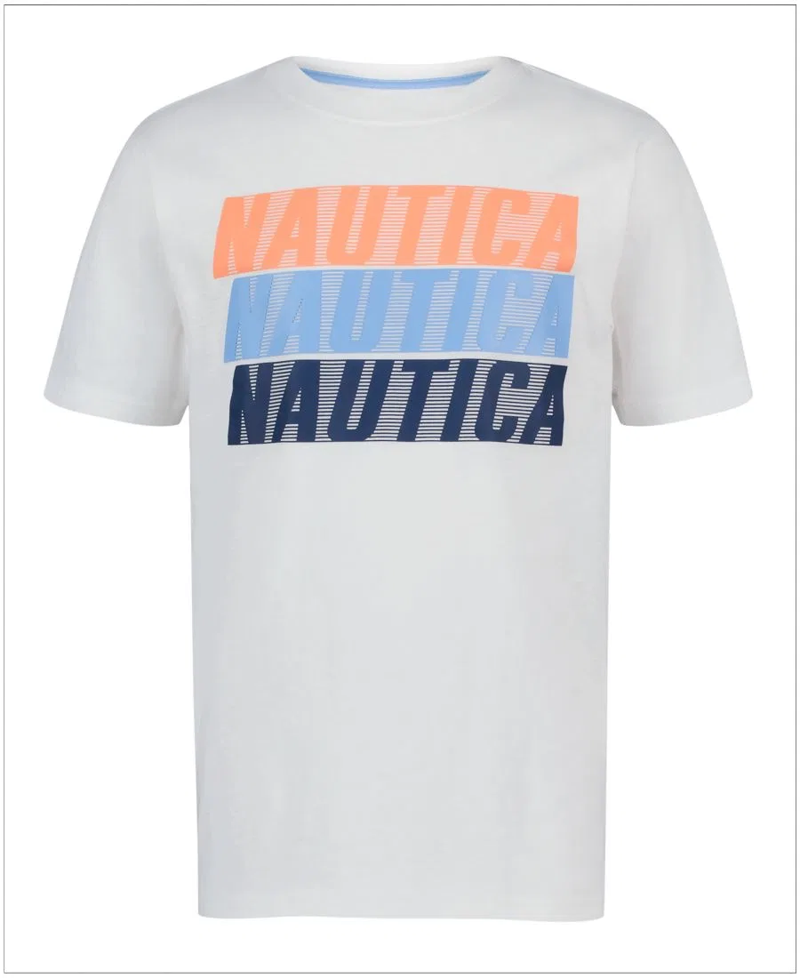 Футболка с коротким рукавом и принтом Nautica, Bright White