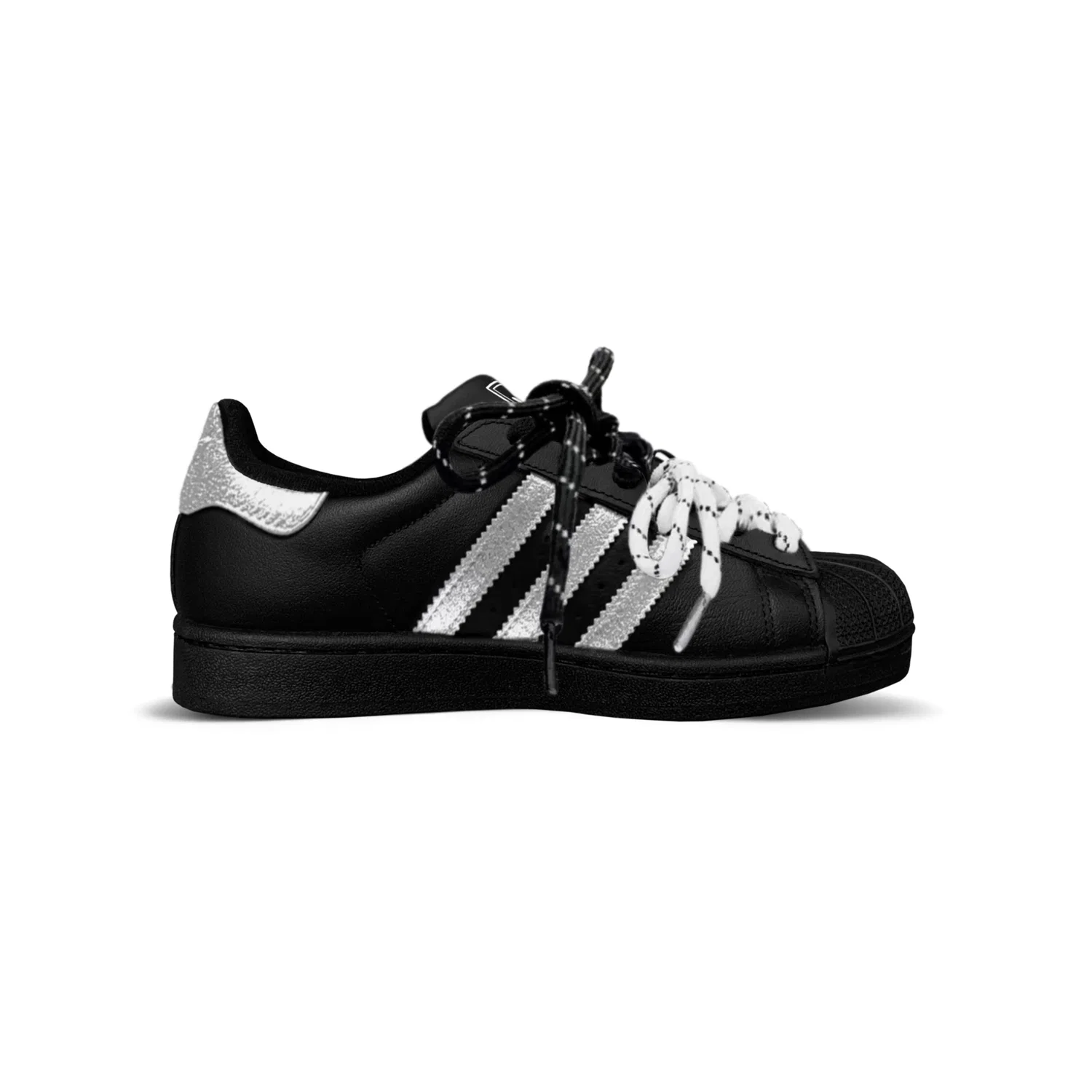 Детские кроссовки для мальчиков и девочек с принтом, Adidas Originals Superstar 2, Black, Cross Stars Shopping Bag — фото 4