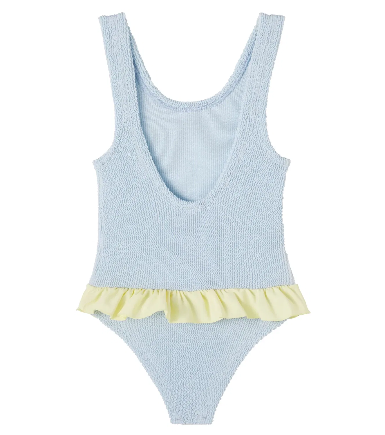 Раздельный купальник с металлическим эффектом Hunza G Kids, Metallic Ice Blue/Butter — фото 2