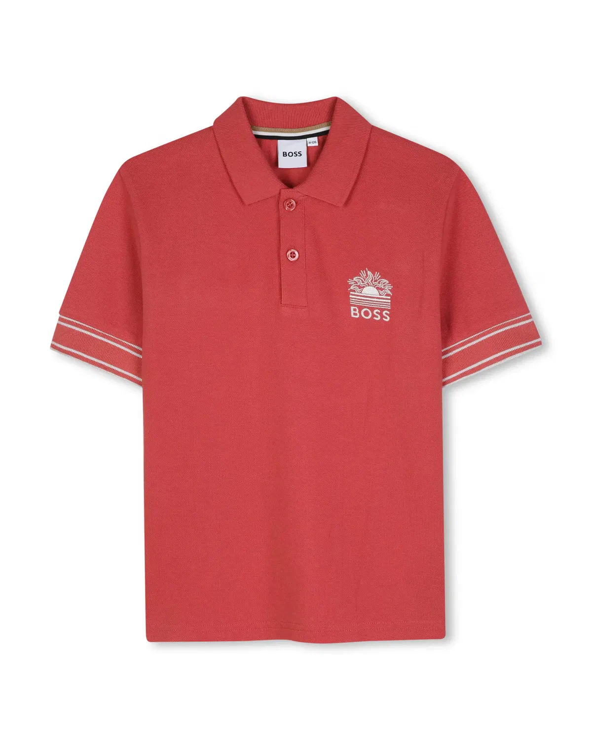 Детское поло для мальчиков хлопковое BOSS Kidswear, Rosa