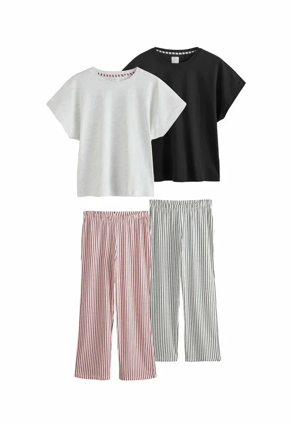 Пижамный комплект из хлопка Regular fit 2 Pack Set Next monochrome stripe
