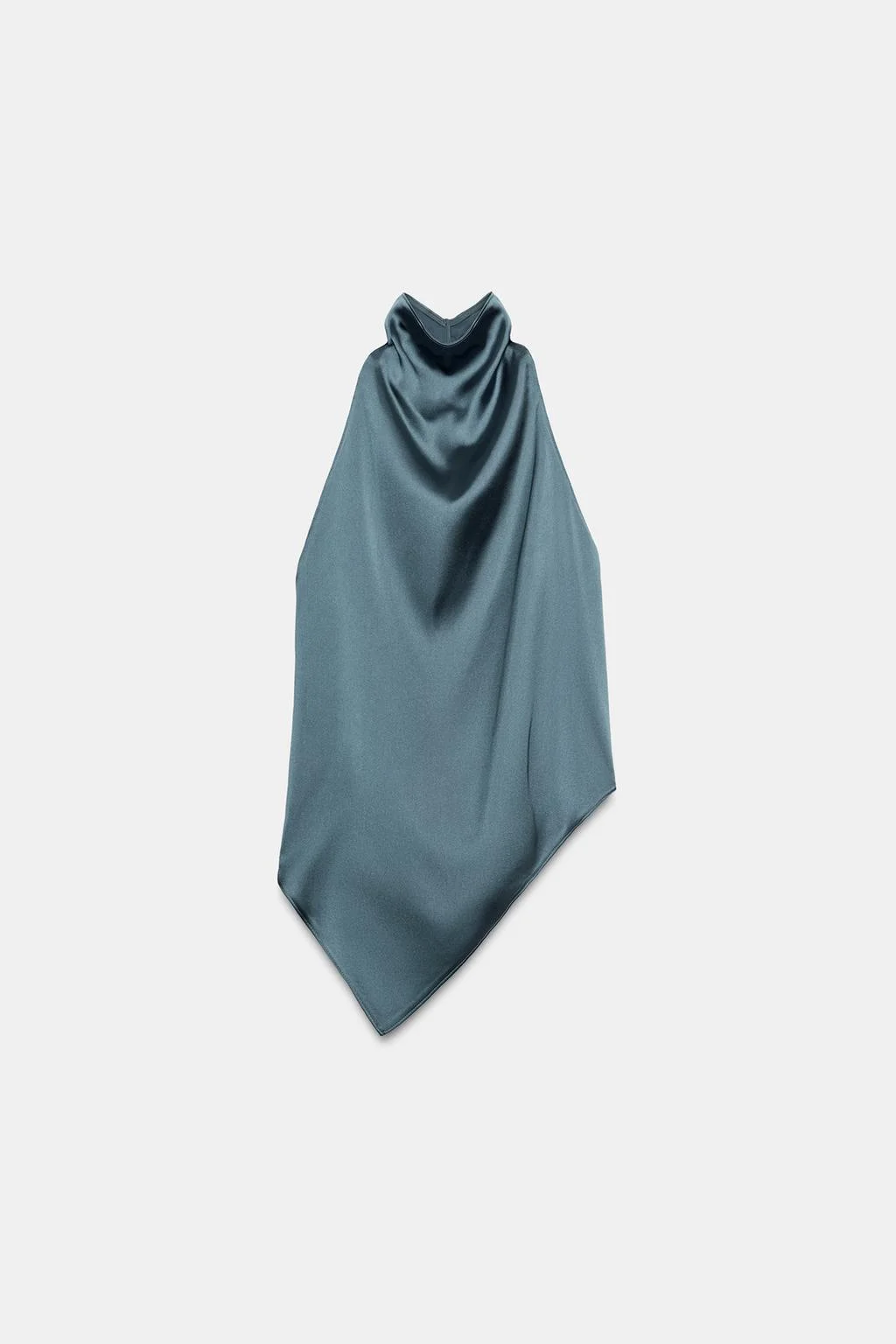 Топ Zara Halter Satinado, морская волна — фото 4
