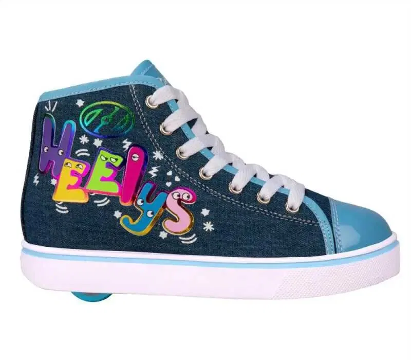 Детские кроссовки на колесах Veloz Heelys, Bunt Blau — фото 2