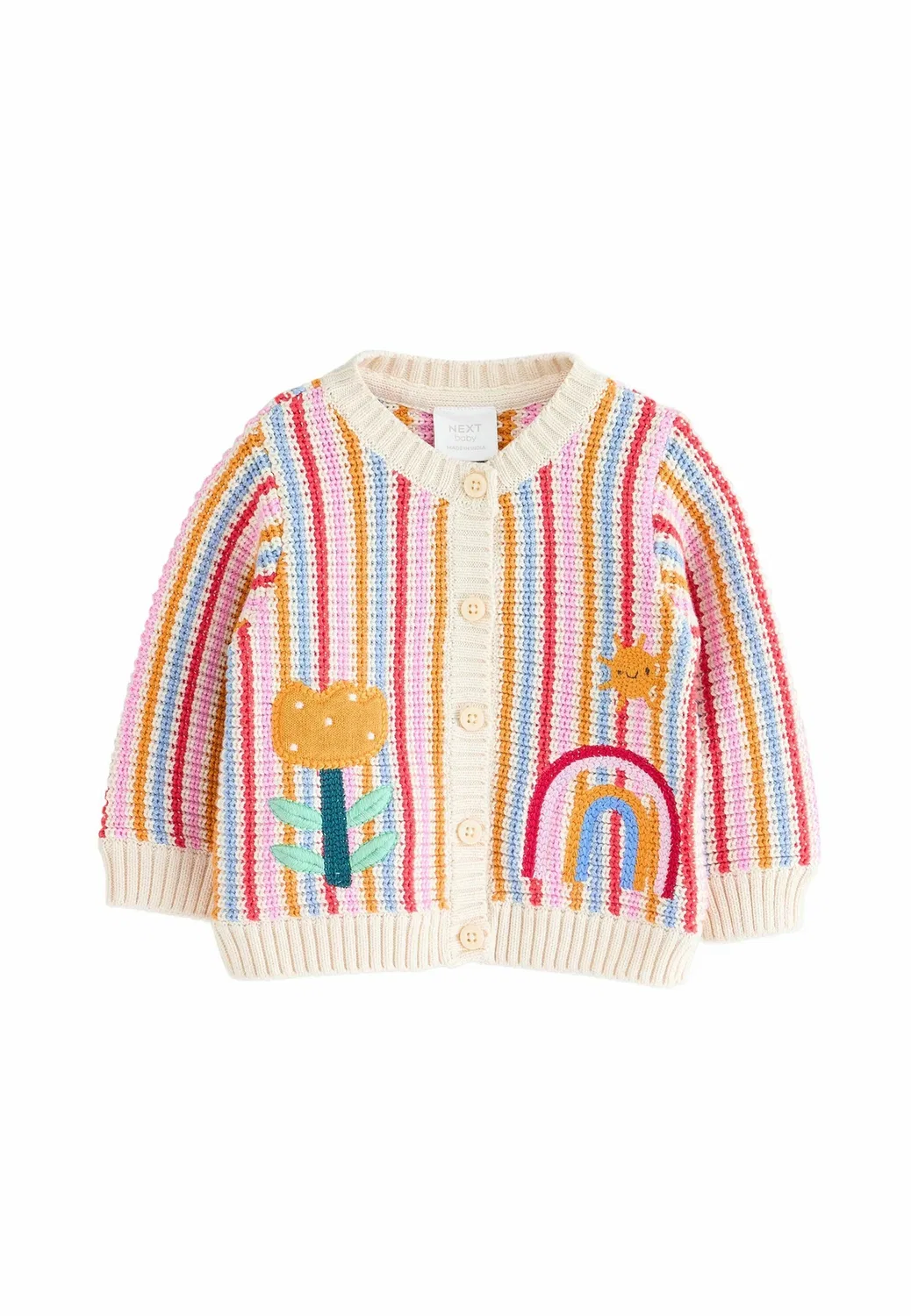 Вязаный детский кардиган - кардиган Next, Multicolour Bright Stripe